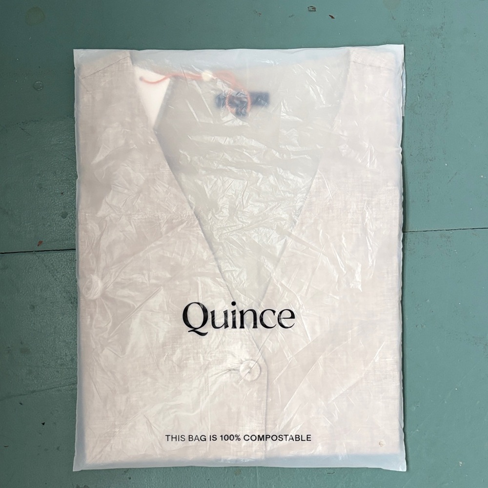 Quince Beige Linen Blend Button Vest - Picture 4 of 5